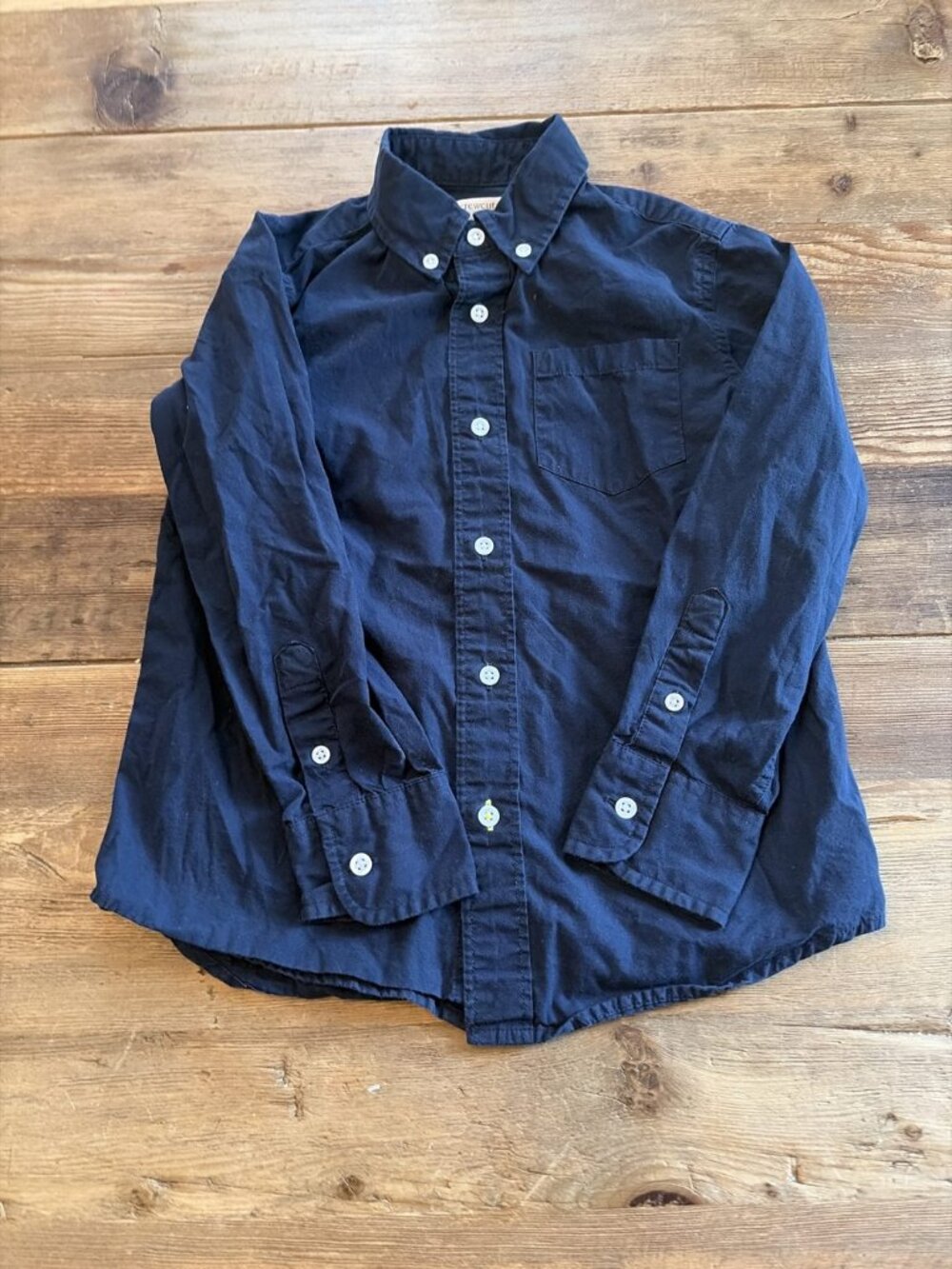 J.Crew Crewcuts Boys Navy Button Down Shirt Kids Size 4-5 Cotton